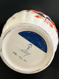 Porceleyne Fles Pijnacker: grote Chocoladekan met deksel G7 hoog 26 cm diameter buik 15 cm DK=1991 APR Mw.A.Pronk 1972-1971 en 1980-1996