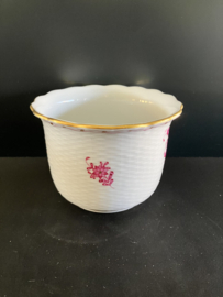 Herend porselein: cachepot 7604/AP decor Apponyi Rood hoog 9 cm doorsnede 13 cm