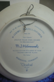 Origineel Hummel bordje 17,5 cm serie In Freundschaft 293 Für Vaterle, Goebel