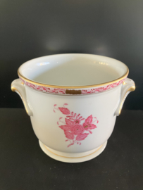 Herend porselein: Cachepot App rood 7214/AP hoogte 12 cm doorsnede 14 cm