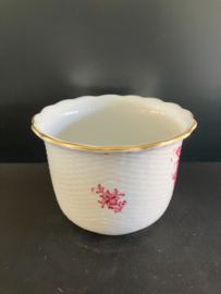 Herend porselein: cachepot 7604/AP decor Apponyi Rood hoog 9 cm doorsnede 13 cm