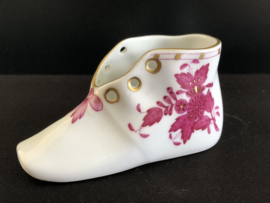 Herend porselein: schoentje 7530/AP Apponyi Rood lengte 10 cm hoogte 5 cm