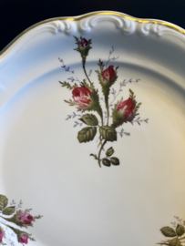Rosenthal porselein: Pompadour met relief grote Gebaksset schaal doorsnede 30 cm met 12 gebaksbodjes doorsnede 16 cm