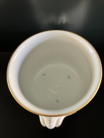Herend porselein: grote cachepot 7213/AV decor Apponyi Vert hoog 14 cm doorsnede 17 cm