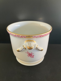 Herend porselein: Cachepot App rood 7214/AP hoogte 12 cm doorsnede 14 cm