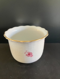 Herend porselein: cachepot 7604/AP decor Apponyi Rood hoog 9 cm doorsnede 13 cm