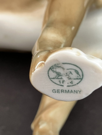 Huetschenreuther porselein: beeld Boxer 16,5 cm lang glans
