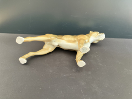 Huetschenreuther porselein: beeld Boxer 16,5 cm lang glans