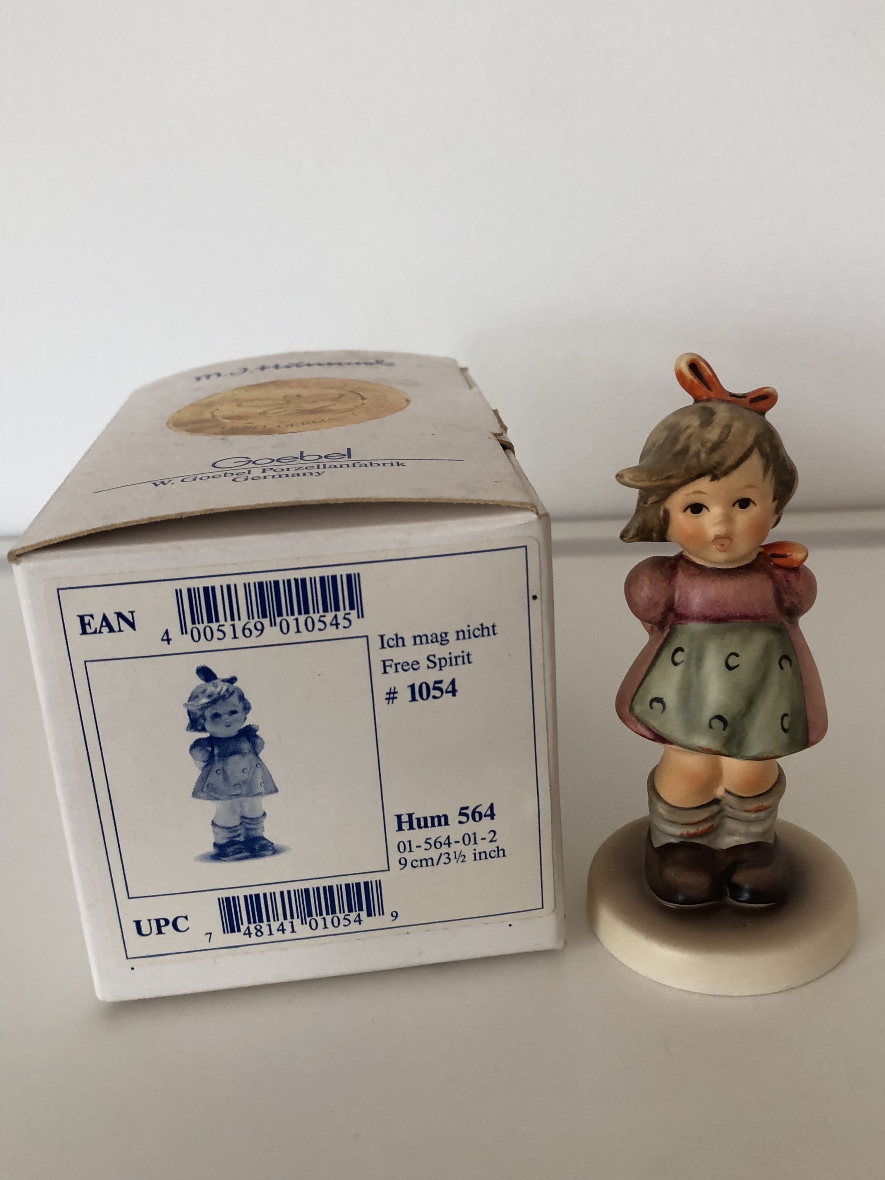 Originele Hummel 564 Ich mag nicht / Free Spirit 9 cm TMK-7 1991-2000 Erste Ausgabe / First Issue incl. doos