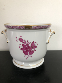 Herend porselein: Cachepot App rood 7214/AP hoogte 12 cm doorsnede 14 cm