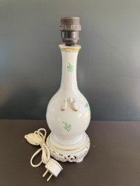 Herend porselein: Grote lamp met kap 6436/AV  Apponyi Groen hoogte met kap 49 cm