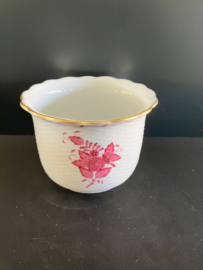 Herend porselein: cachepot 7604/AP decor Apponyi Rood hoog 9 cm doorsnede 13 cm
