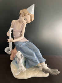 VERKOCHT Lladro porselein: Clown With Saxophone / Payaso Saxofon Salvador Debón 1980-1985 hoog 26 cm 01005059
