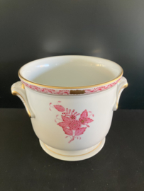 Herend porselein: Cachepot App rood 7214/AP hoogte 12 cm doorsnede 14 cm