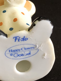 Goebel porselein: Happy Clowns Fido 7 cm hoog / Arnold II 8 cm hoog / Charly II 7 cm hoog