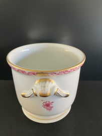 Herend porselein: Cachepot App rood 7214/AP hoogte 12 cm doorsnede 14 cm