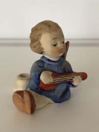 Originele Hummel Krippe / Nativity Set  I/38/0 Adventsenelchen mit Laute Kerzenhalter / Angel With Lute Candle Holder 5 cm TMK-6 1979-1991