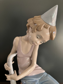 VERKOCHT Lladro porselein: Clown With Saxophone / Payaso Saxofon Salvador Debón 1980-1985 hoog 26 cm 01005059