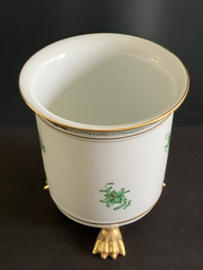 Herend porselein: klauwvaas 7862/AV hoog 10 cm doorsnede 9 cm Apponyi Vert