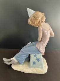 VERKOCHT Lladro porselein: Clown With Saxophone / Payaso Saxofon Salvador Debón 1980-1985 hoog 26 cm 01005059