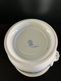 Herend porselein: cachepot 7214/NBV decor Niang Bouquet Nanking Green hoog 12 cm doorsnede 14 cm