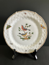 Limoges Bernardaud  porselein: polychroom bordje met vogels, vlinders en insecten decor Virginie doorsnede 21 cm