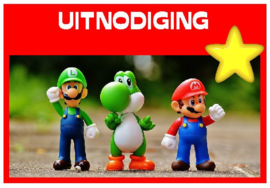 uitnodiging "mario", per 8 stuks