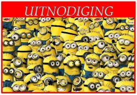 uitnodiging "minions"-2, per 8 stuks