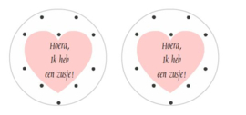 stickers, hoera ik heb een zusje! per 24 stuks