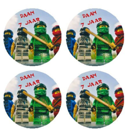 eetbare print ninjago, 6 cm - 12 stuks