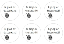 stickers, ik piep er tussenuit, per 24 stuks