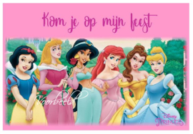 uitnodiging disney princess, per 8 stuks