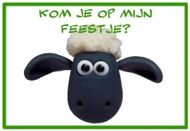 uitnodiging "shaun het schaap", per 8 stuks