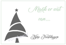 kerstkaart met kerstboom, per 4 stuks