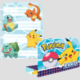uitnodigingen pokemon, per 8 stuks