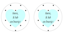 stickers, hoera ik heb een broertje! per 24 stuks