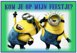 uitnodiging "minion", per 8 stuks