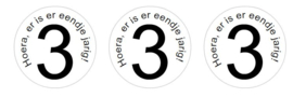 stickers eendje jarig, 24 per vel