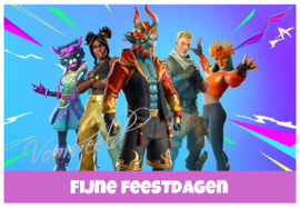 kerstkaart fortnite, per 4 stuks