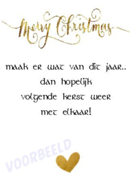 kerstkaart merry christmas, per 4 stuks