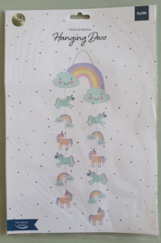 hangdecoratie unicorn en rainbow