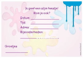 uitnodigingen slijmfeestje, per 8 stuks