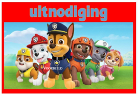 uitnodigingen paw patrol, per 8 stuks