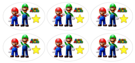 stickers mario ovaal, per 18 stuks