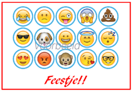 uitnodiging "emoji", per 8 stuks