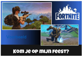 uitnodiging fortnite, per 8 stuks