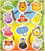 stickervel jungle dieren