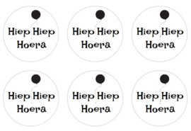 stickers, hiep hiep hoera, per 24 stuks