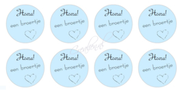 stickers hoera een broertje, 4 cm per 24