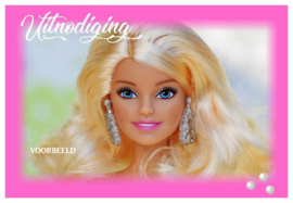 uitnodigingen barbie, per 8 stuks